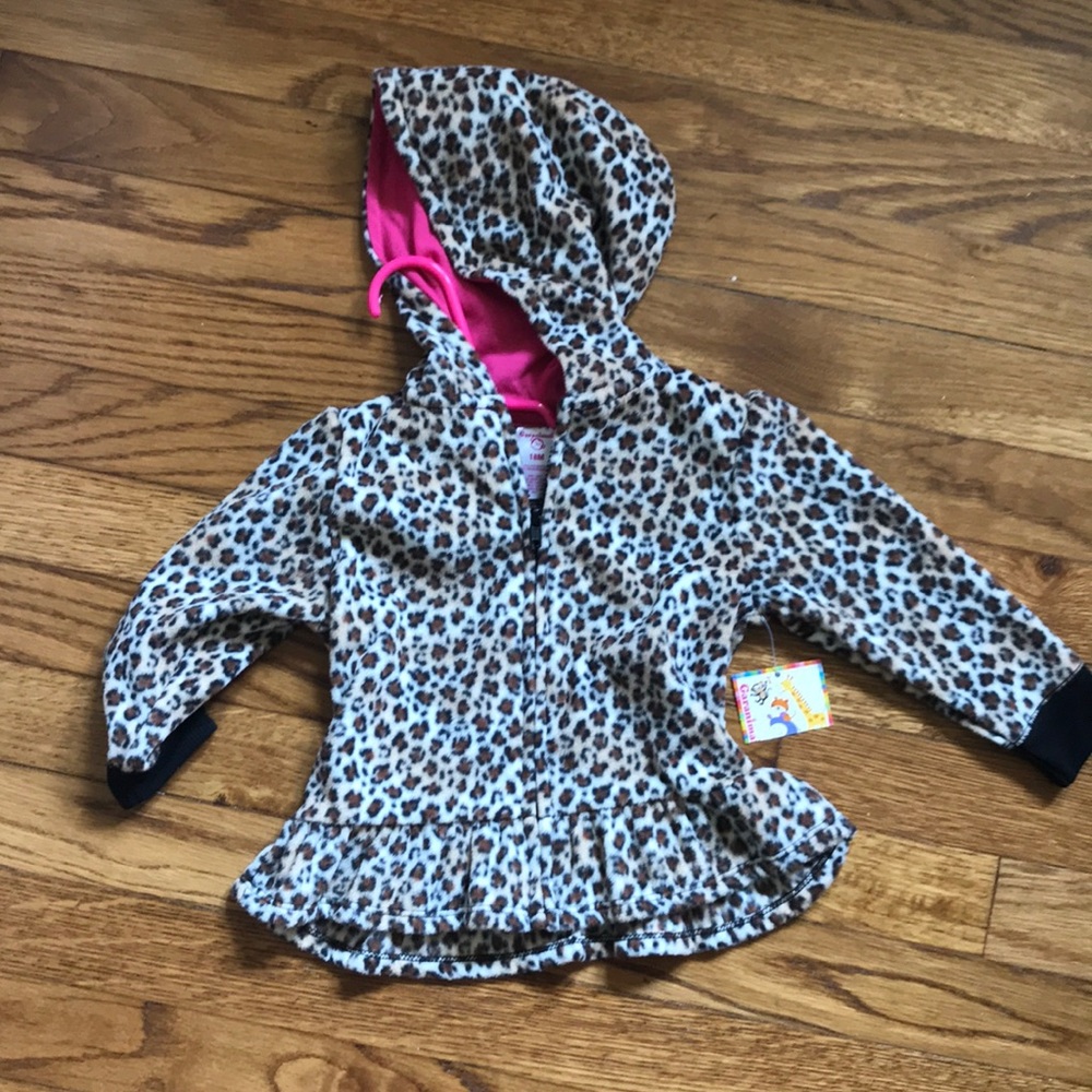 Leopard fleece zip up
